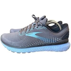 Brooks Glycerin 18 Womens Size 10.5 Gray Blue Athletic Running Shoes- NO Insoles